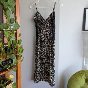 Cheetah print midi dress, S